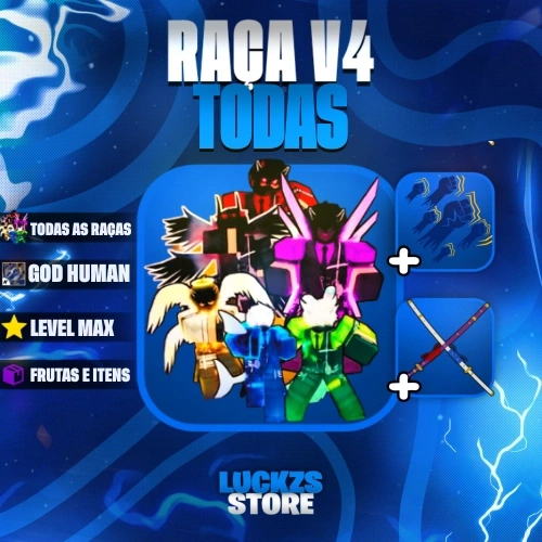 Level MÁX, Godhuman, CDK e 6 Raça Full (TODAS do Jogo!) no Blox Fruits