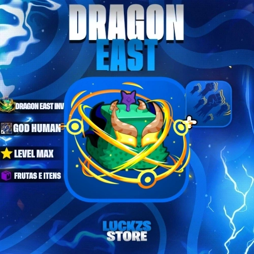 Conta Level Max com Godhuman e Dragon East no Inventario no Blox Fruits