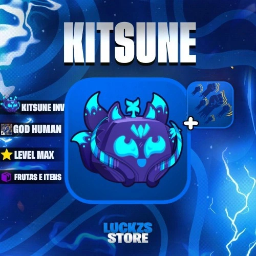 Conta Level Max com Godhuman e Kitsune no Inventario no Blox Fruits