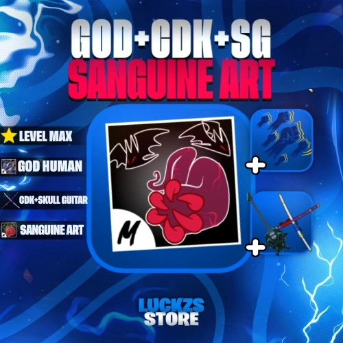 Conta Level Max com CDK, Skull Guitar e Sanguine Art no Blox Fruits