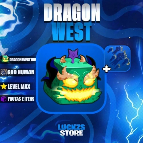 Conta Level Max com Godhuman e Dragon West no Inventario no Blox Fruits