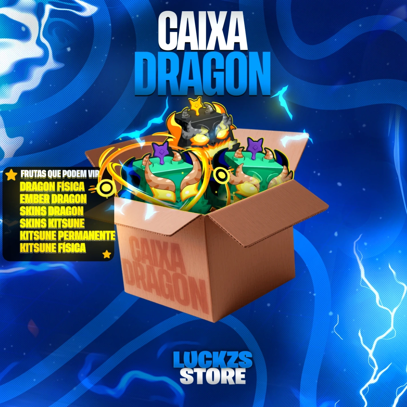 Conta com Dragon, Skin Ember, Dragon Perm, Kitsune ou Kitsune Perm no inventário no Blox Fruits